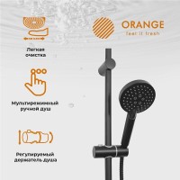 Душевой гарнитур Orange O-Shower OW02b, 3 режима струи, черный матовый