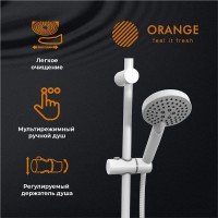 Душевой гарнитур Orange O-Shower, белый матовый, 3 режима струи, OW02w