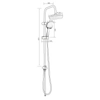 Душевой гарнитур Orange O-Shower OW04b, черный матовый, 1 режим струи