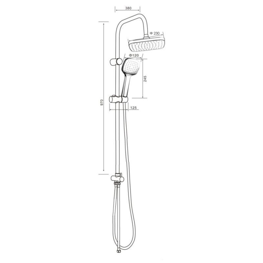 Душевой гарнитур Orange O-Shower OW04b, черный матовый, 1 режим струи