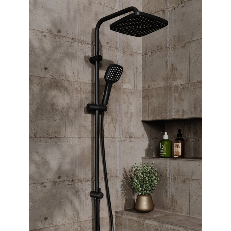 Душевой гарнитур Orange O-Shower OW04b, черный матовый, 1 режим струи