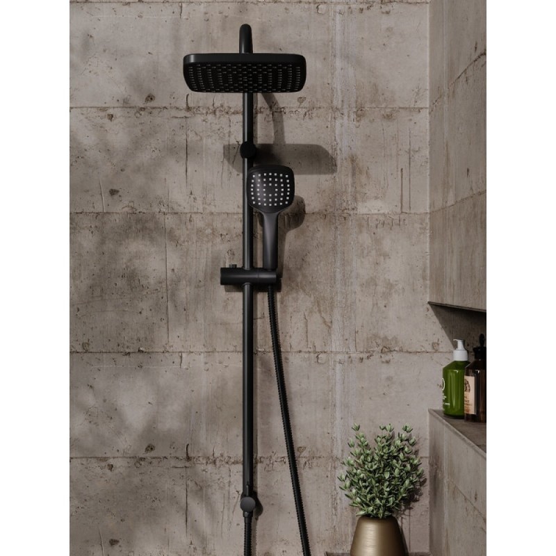 Душевой гарнитур Orange O-Shower OW04b, черный матовый, 1 режим струи
