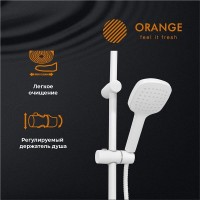 Душевой гарнитур Orange O-Shower, белый матовый, OW04w, 1 режим струи