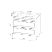 Тумба с раковиной Iddis Oxford OXF10N1i95K, 100 см, напольная, синий