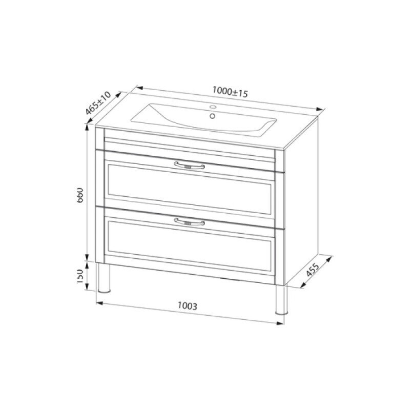 Тумба с раковиной Iddis Oxford OXF10N1i95K, 100 см, напольная, синий