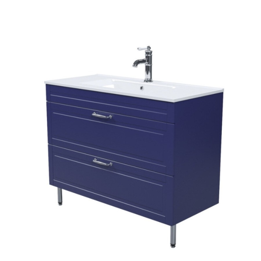 Тумба с раковиной Iddis Oxford OXF10N1i95K, 100 см, напольная, синий