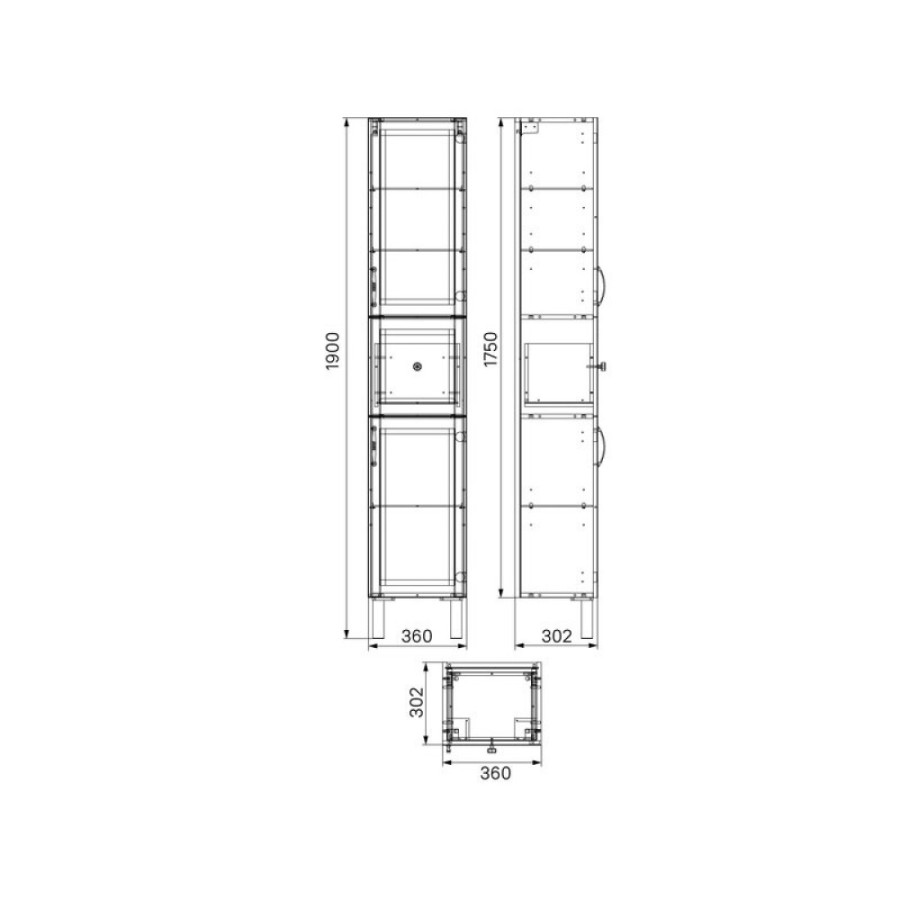 Пенал Iddis Oxford OXF36L0i97, 36 см, напольный, светло-серый