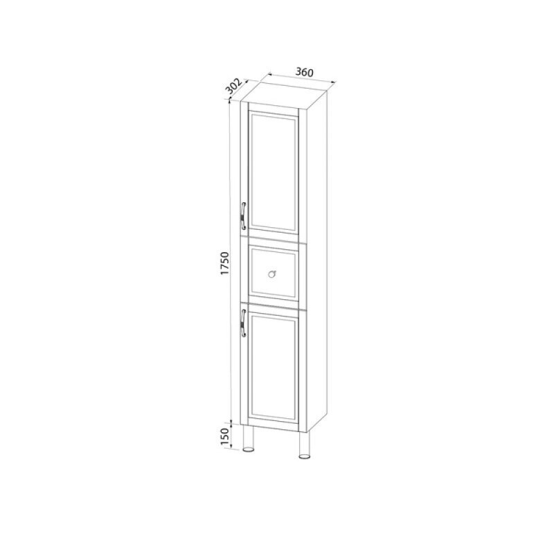 Пенал Iddis Oxford OXF36N0i97, 36 см, напольный, синий