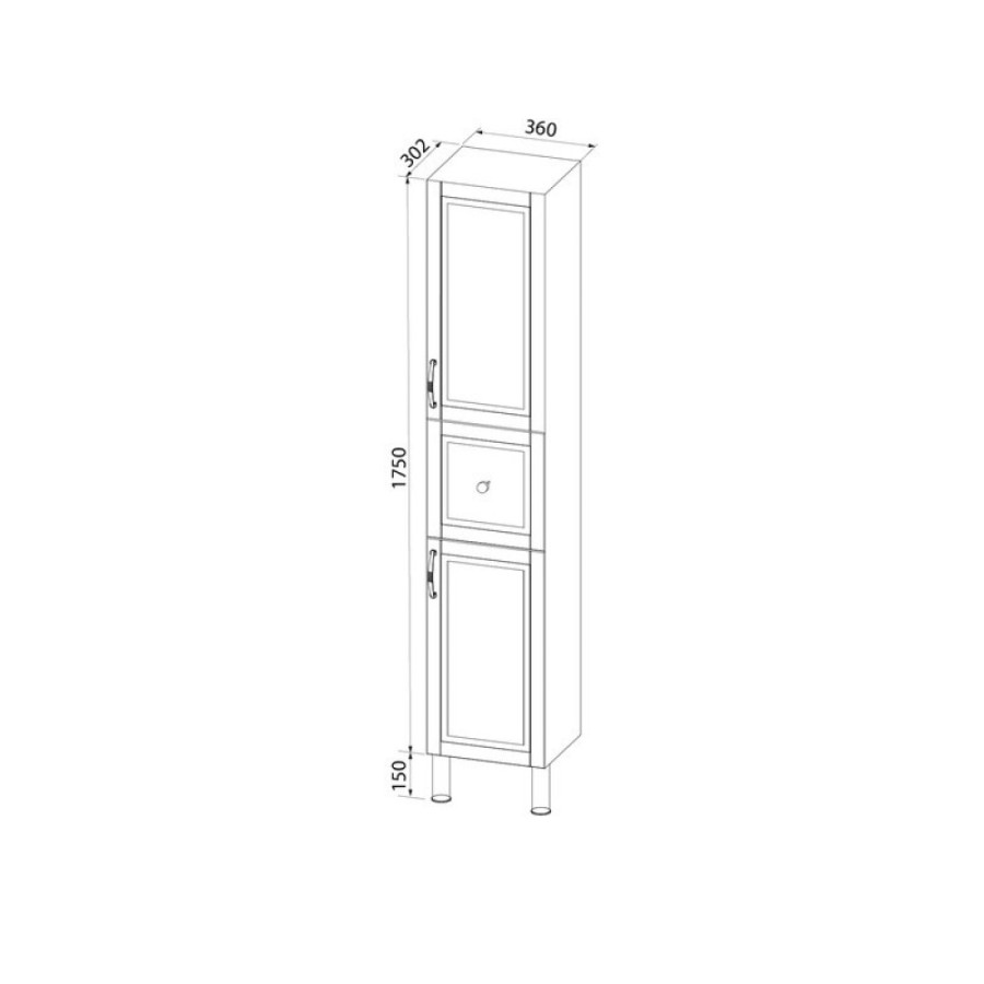 Пенал Iddis Oxford OXF36N0i97, 36 см, напольный, синий