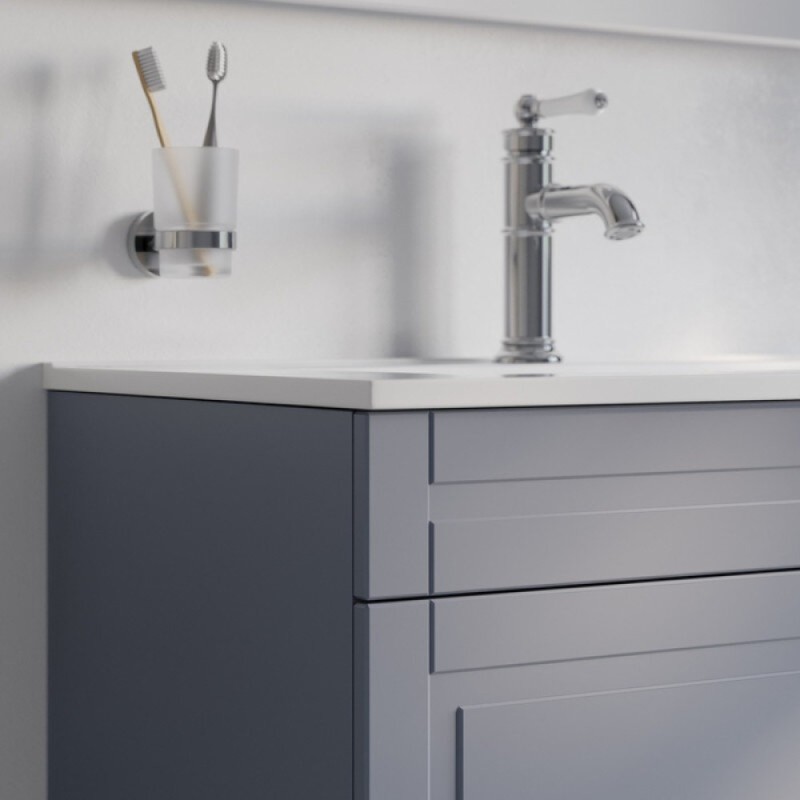 Тумба с раковиной Iddis Oxford OXF60L0I95K, 60 см, напольная, светло-серый