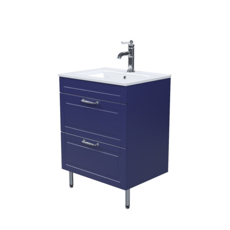 Тумба с раковиной Iddis Oxford OXF60N0i95K, 60 см, напольная, синий