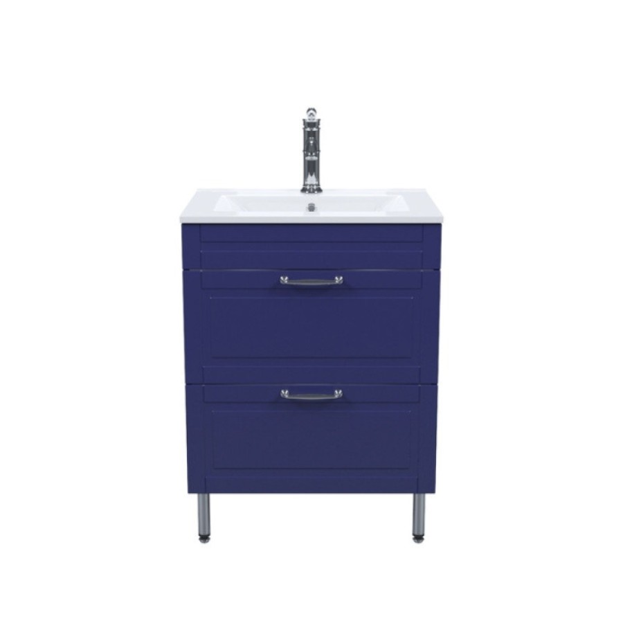 Тумба с раковиной Iddis Oxford OXF60N0i95K, 60 см, напольная, синий