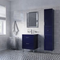 Тумба с раковиной Iddis Oxford OXF60N0i95K, 60 см, напольная, синий