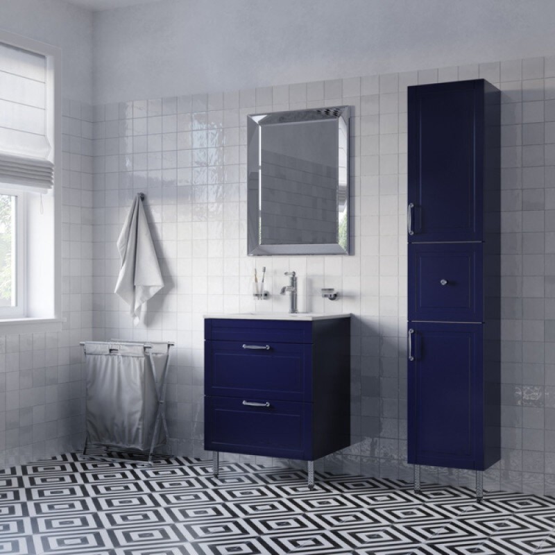 Тумба с раковиной Iddis Oxford OXF60N0i95K, 60 см, напольная, синий