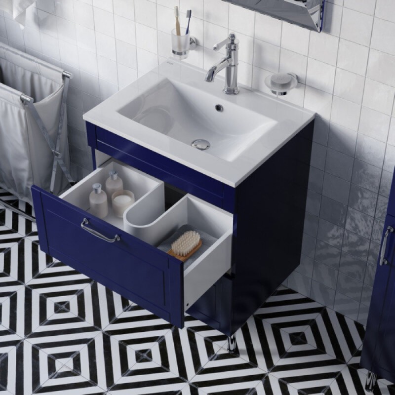 Тумба с раковиной Iddis Oxford OXF60N0i95K, 60 см, напольная, синий