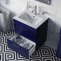 Тумба с раковиной Iddis Oxford OXF60N0i95K, 60 см, напольная, синий