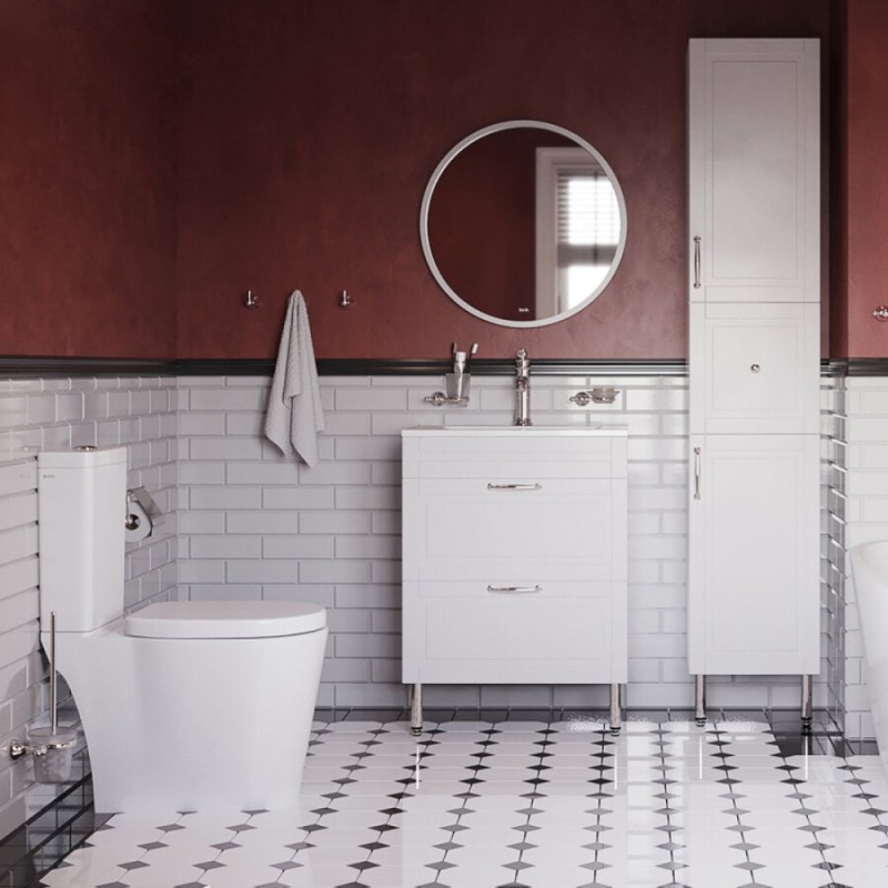 Тумба с раковиной Iddis Oxford 60 см подвесная, белый, OXF60W0i95K