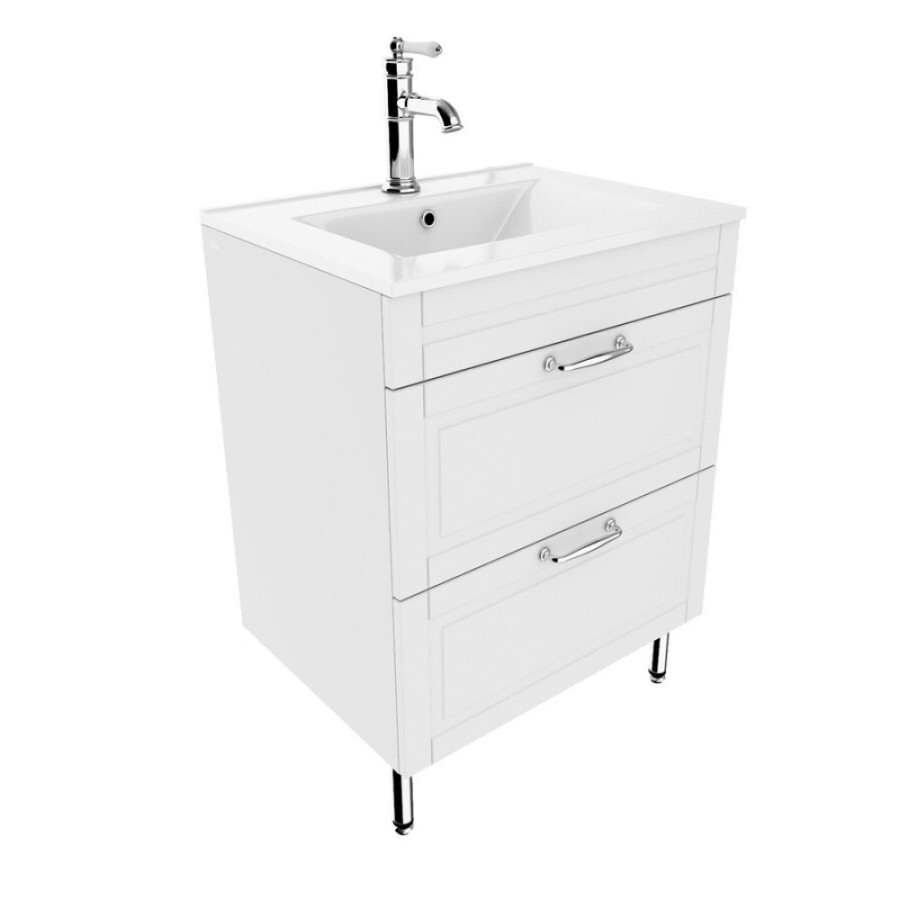 Тумба с раковиной Iddis Oxford 60 см подвесная, белый, OXF60W0i95K