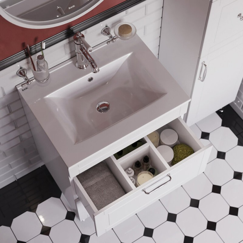 Тумба с раковиной Iddis Oxford 60 см подвесная, белый, OXF60W0i95K