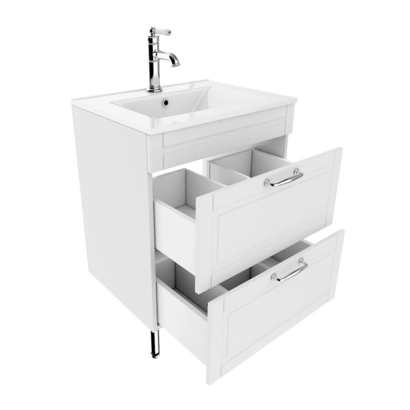 Тумба с раковиной Iddis Oxford 60 см подвесная, белый, OXF60W0i95K