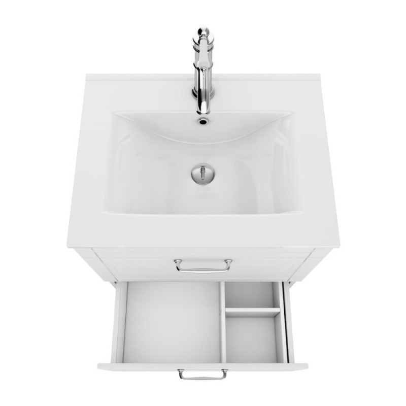 Тумба с раковиной Iddis Oxford 60 см подвесная, белый, OXF60W0i95K