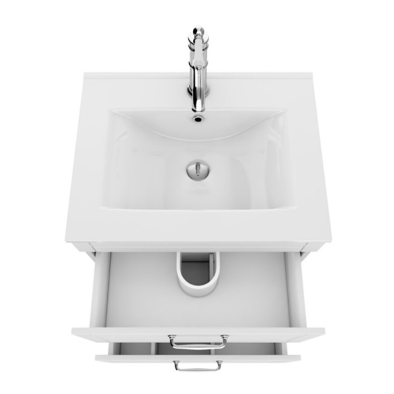 Тумба с раковиной Iddis Oxford 60 см подвесная, белый, OXF60W0i95K