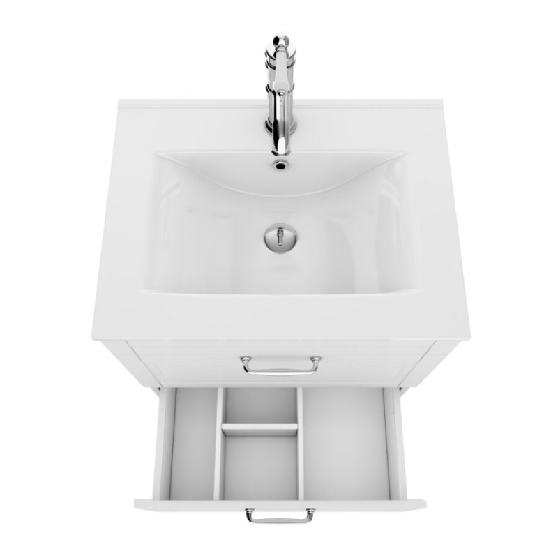 Тумба с раковиной Iddis Oxford 60 см подвесная, белый, OXF60W0i95K