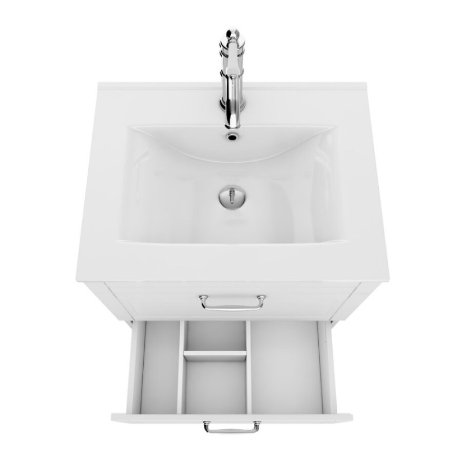 Тумба с раковиной Iddis Oxford 60 см подвесная, белый, OXF60W0i95K