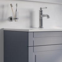 Тумба с раковиной Iddis Oxford OXF80L0I95K, 80 см, напольная, светло-серый