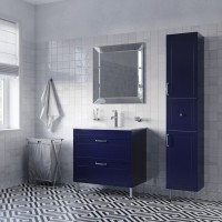 Тумба с раковиной Iddis Oxford OXF80N0i95K, 80 см, напольная, синий