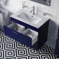 Тумба с раковиной Iddis Oxford OXF80N0i95K, 80 см, напольная, синий