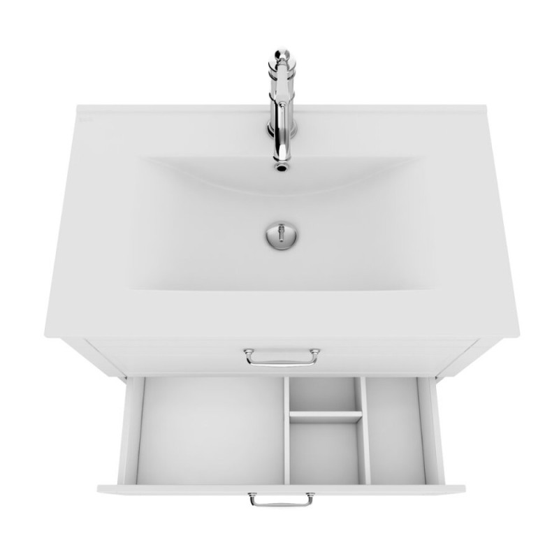 Тумба с раковиной Iddis Oxford 80 см напольная, белая, OXF80W0i95K