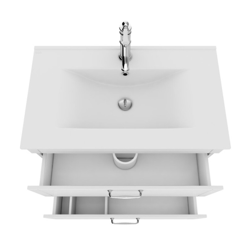 Тумба с раковиной Iddis Oxford 80 см напольная, белая, OXF80W0i95K