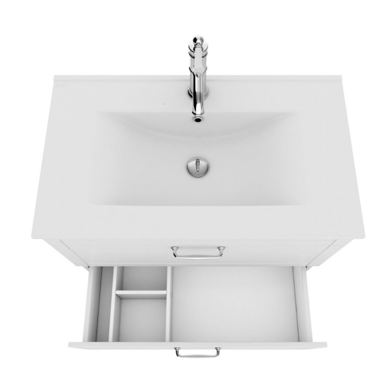 Тумба с раковиной Iddis Oxford 80 см напольная, белая, OXF80W0i95K
