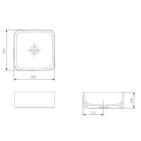 Раковина Cersanit Crea Square 35 P-UM-CRE35/1-oc-S на столешницу
