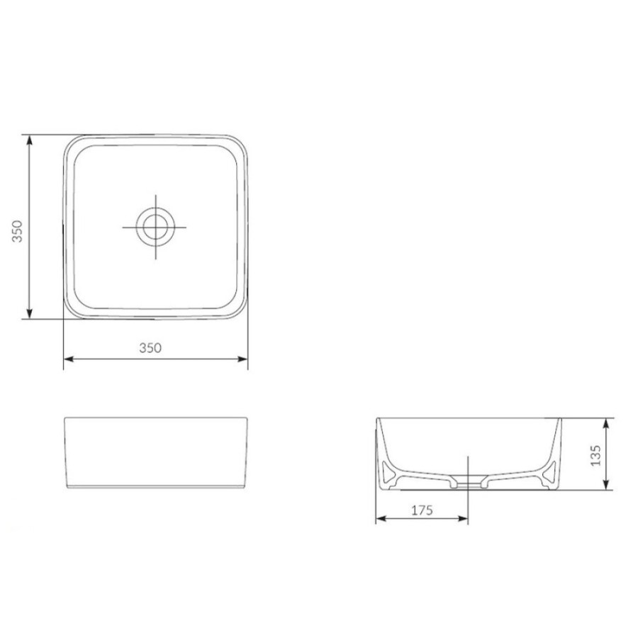 Раковина Cersanit Crea Square 35 P-UM-CRE35/1-oc-S на столешницу