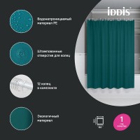 Штора для ванной комнаты Iddis Promo P04PE18i11, 180 x 200 см, темно-зеленый