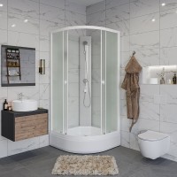 Душевая кабина Niagara Promo P100/26/MT/BK, 100 x 100 см, стекло матовое, профиль белый