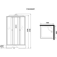 Душевая кабина Niagara Promo P100/26Q/MT, 100 x 100 см, с крышей, стекло матовое, профиль белый