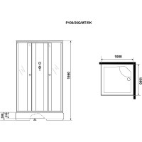 Душевая кабина Niagara Promo P100/26Q/MT/BK, 100 x 100 см, стекло матовое, профиль белый