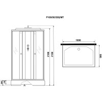 Душевая кабина Niagara Promo P100/80/26Q/MT, 80 x 100 см, с крышей, стекло матовое, профиль белый