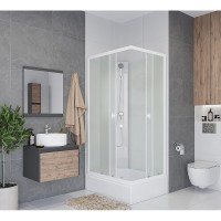 Душевая кабина Niagara Promo P100/80/26Q/MT/BK, 80 x 100 см, стекло матовое, профиль белый
