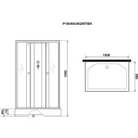Душевая кабина Niagara Promo P100/80/26Q/MT/BK, 80 x 100 см, стекло матовое, профиль белый