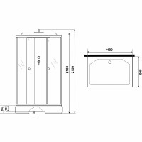 Душевая кабина Niagara Promo P110/80/26Q/MT, 80 x 110 см, с крышей, стекло матовое, профиль белый
