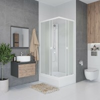 Душевая кабина Niagara Promo P110/80/26Q/MT/BK, 80 x 110 см, стекло матовое, профиль белый