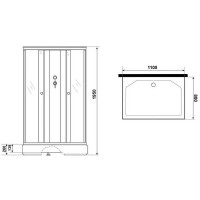 Душевая кабина Niagara Promo P110/80/26Q/MT/BK, 80 x 110 см, стекло матовое, профиль белый