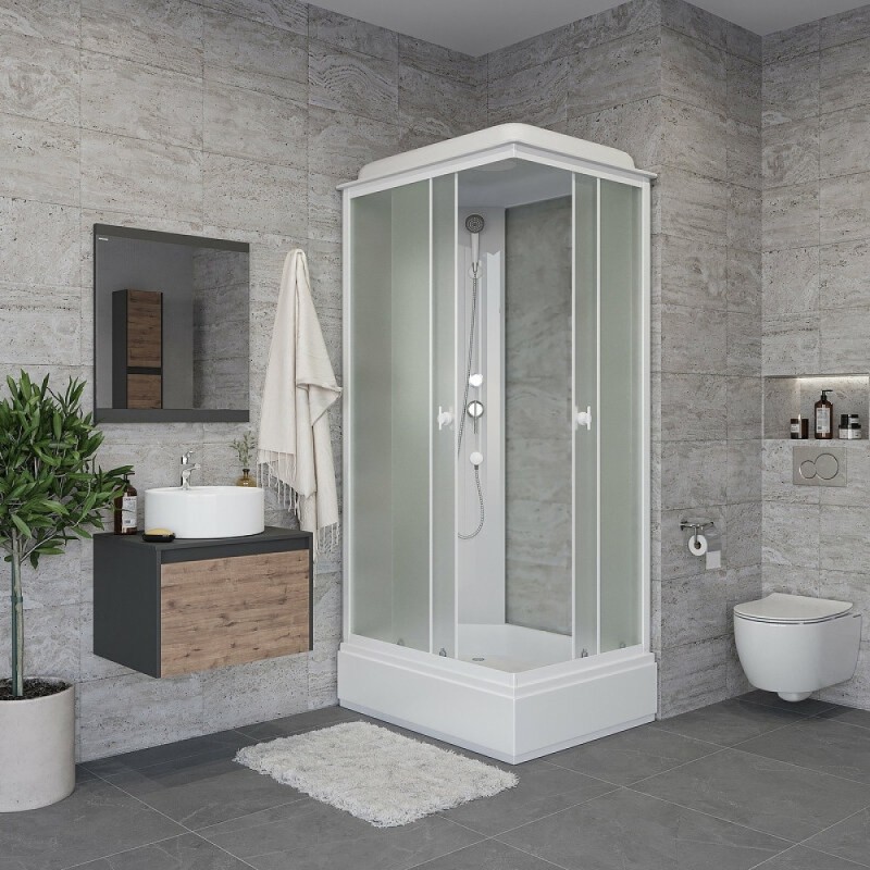 Душевая кабина Niagara Promo P120/90/26Q/MT, 90 x 120 см, с крышей, стекло матовое, профиль белый