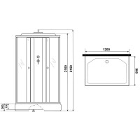 Душевая кабина Niagara Promo P120/90/26Q/MT, 90 x 120 см, с крышей, стекло матовое, профиль белый