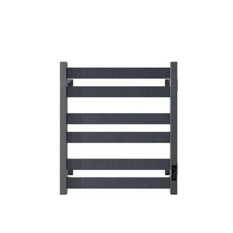 Полотенцесушитель электрический Veconi Piatto P6050GR, ширина 50 см, высота 60 см, диммер справа, графит брашинг