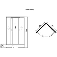 Душевая кабина Niagara Promo P80/26/MT/BK, 80 x 80 см, стекло матовое, профиль белый